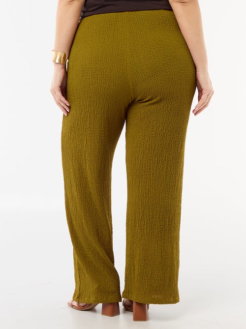 Wijde broek van gewafelde stof - Kiabi