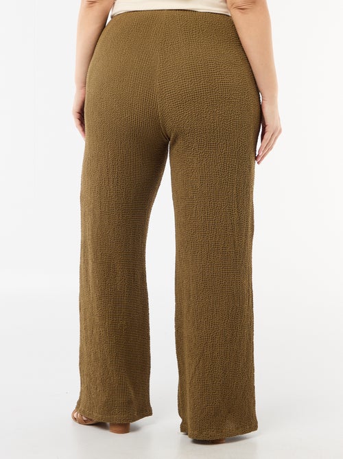 Wijde broek van gewafelde stof - Kiabi