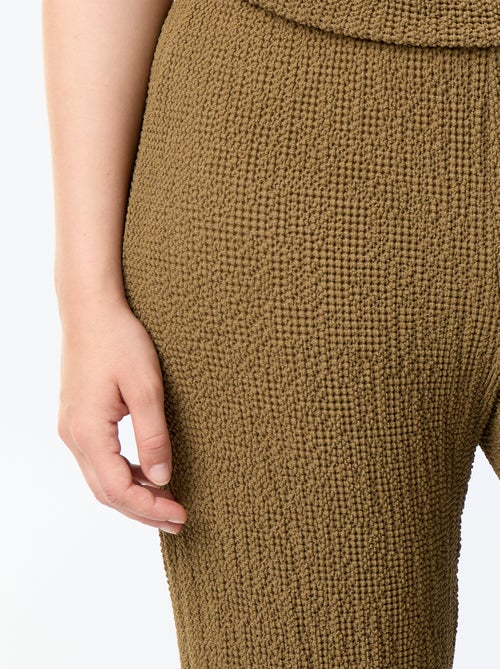 Wijde broek van gewafelde stof - Kiabi