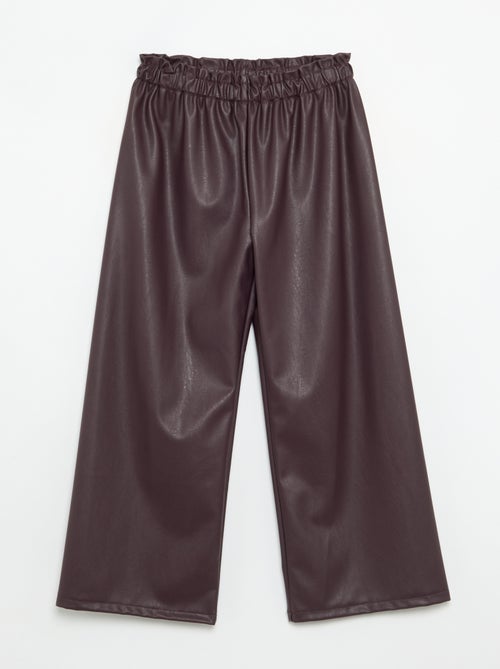 Wijde broek van imitatieleer - Kiabi