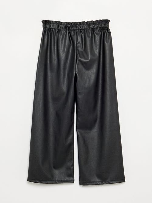Wijde broek van imitatieleer - Kiabi