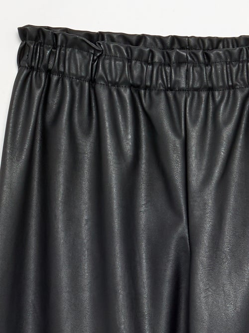 Wijde broek van imitatieleer - Kiabi