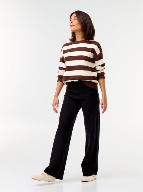 Wijde broek van jerseytricot - Kiabi