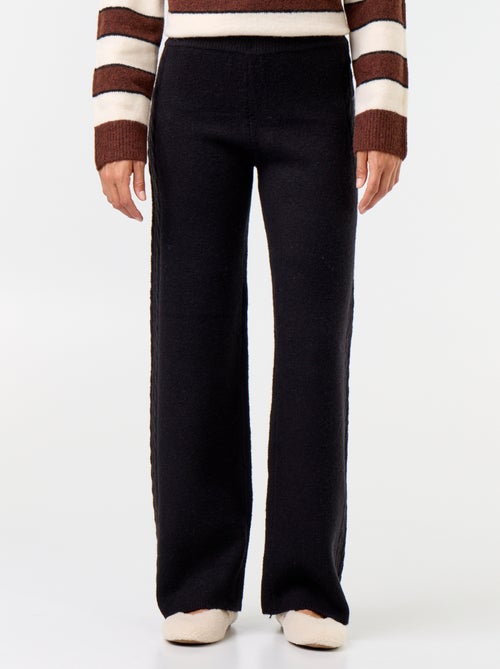 Wijde broek van jerseytricot - Kiabi