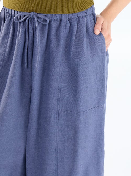 Wijde broek van linnenmix - Kiabi Wijde broek van linnenmix - Kiabi