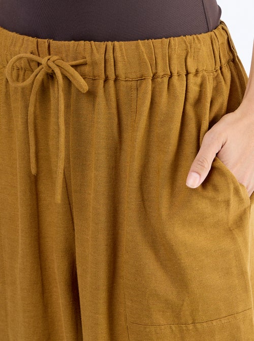 Wijde broek van linnenmix - Kiabi Wijde broek van linnenmix - Kiabi