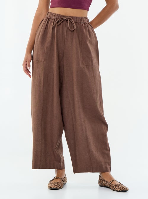 Wijde broek van linnenmix - Kiabi Wijde broek van linnenmix - Kiabi