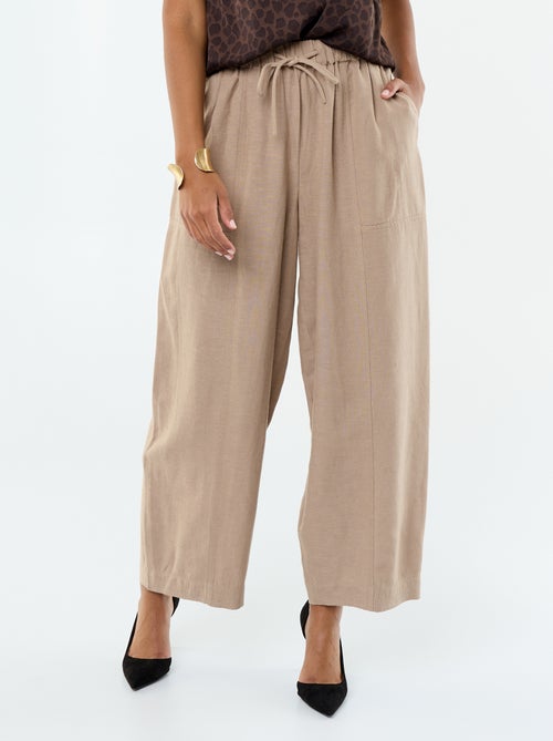 Wijde broek van linnenmix - Kiabi Wijde broek van linnenmix - Kiabi