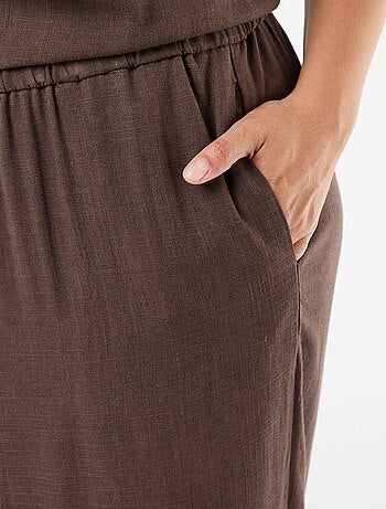 Wijde broek van linnenmix