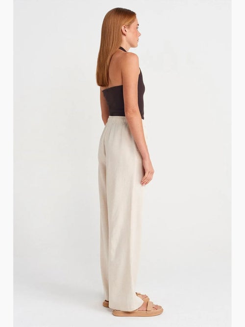 Wijde broek van linnenmix dilvin - Kiabi Wijde broek van linnenmix dilvin - Kiabi