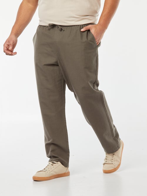 Wijde broek van linnenmix - Kiabi