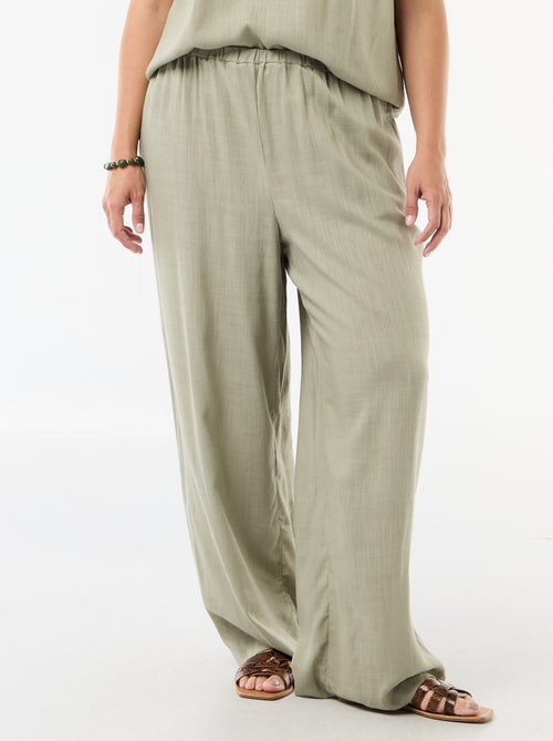 Wijde broek van linnenmix - Kiabi