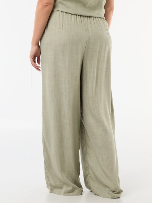 Wijde broek van linnenmix - Kiabi