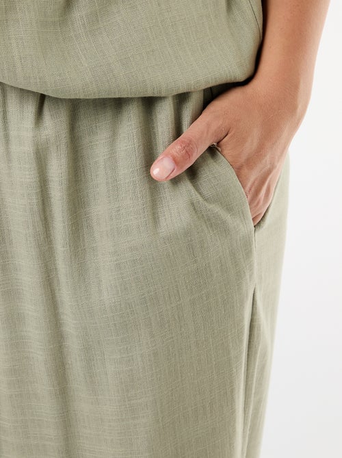 Wijde broek van linnenmix - Kiabi