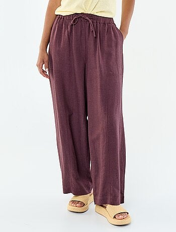 Wijde broek van linnenmix