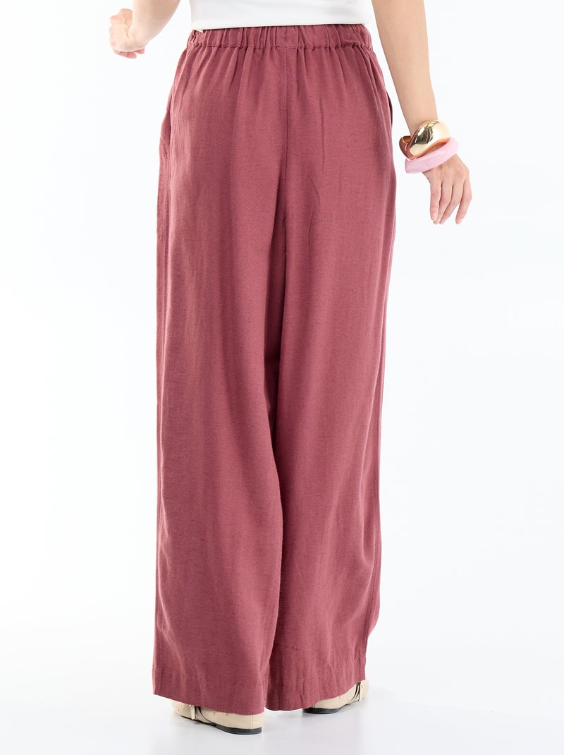 Wijde broek van linnenmix Rose - Kiabi