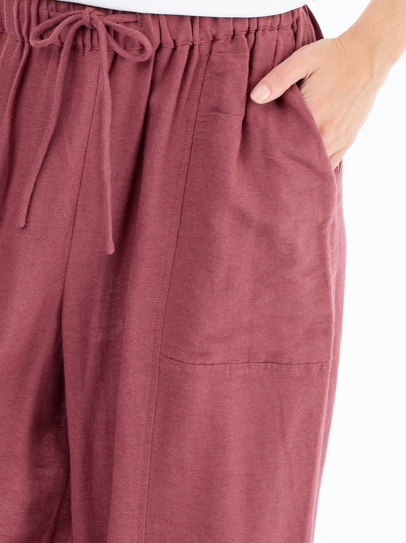 Wijde broek van linnenmix Rose - Kiabi
