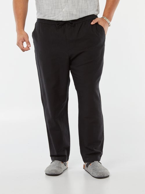 Wijde broek van linnenmix - Kiabi