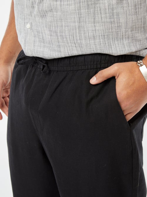 Wijde broek van linnenmix - Kiabi