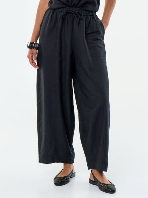 Wijde broek van linnenmix - Kiabi Wijde broek van linnenmix - Kiabi