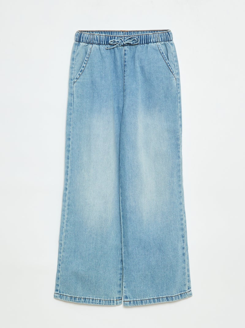 Wijde broek van luchtige stof Blauw - Kiabi