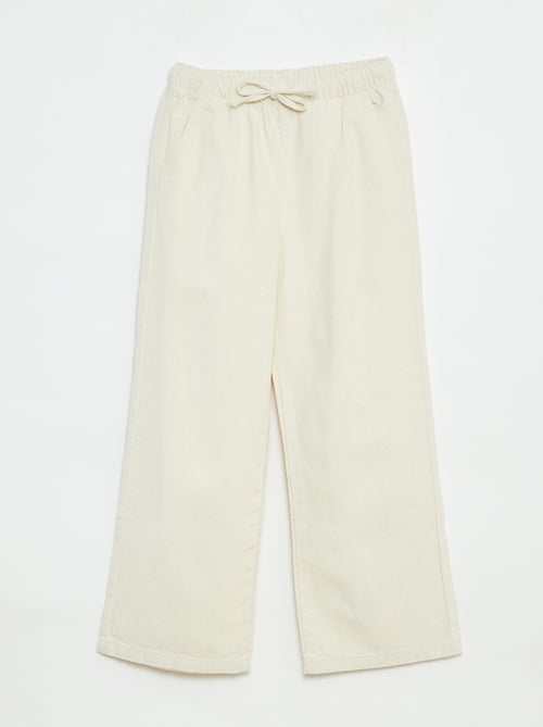 Wijde broek van luchtige stof - Kiabi