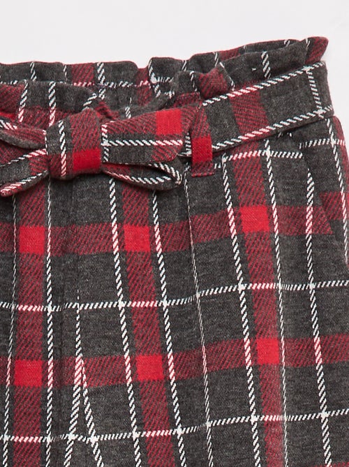 Wijde broek van milanotricot met knoopceintuur - Kiabi