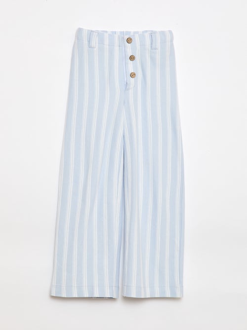 Wijde broek van piquéstof - gemakkelijk aan te trekken collectie - Kiabi