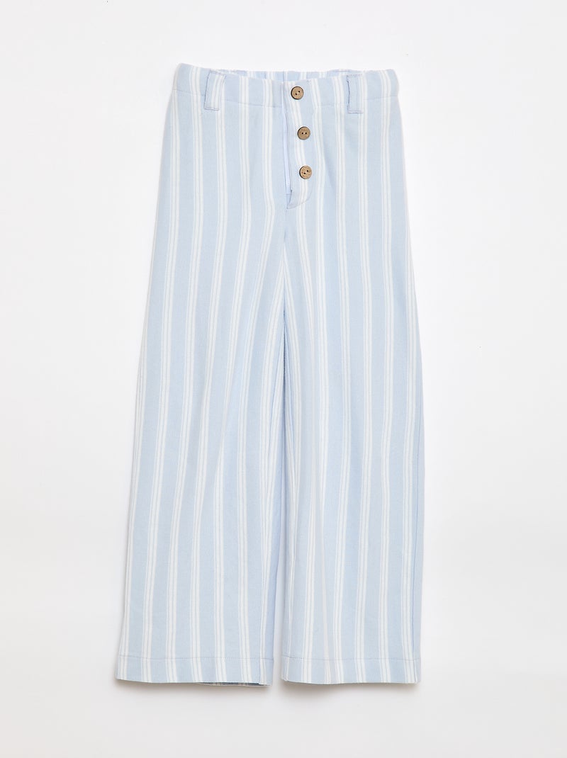 Wijde broek van piquéstof - gemakkelijk aan te trekken collectie Blauw - Kiabi