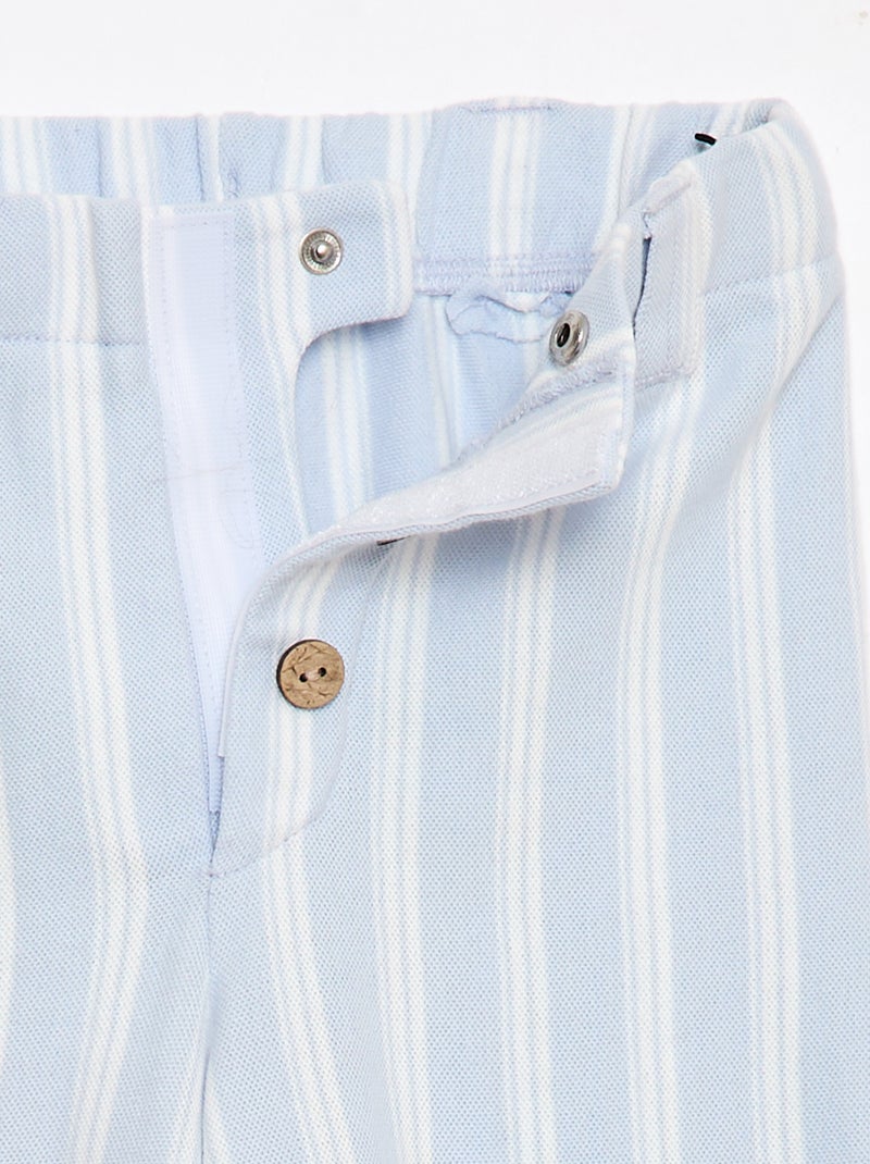 Wijde broek van piquéstof - gemakkelijk aan te trekken collectie Blauw - Kiabi
