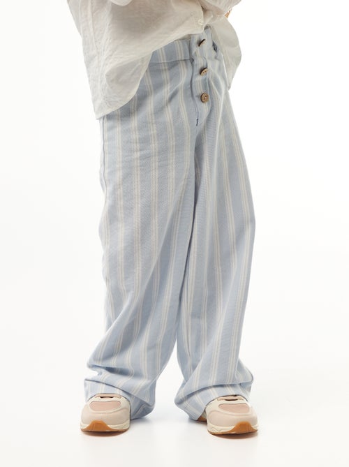 Wijde broek van piquéstof - gemakkelijk aan te trekken collectie - Kiabi