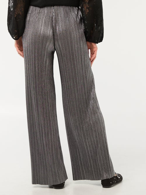 Wijde broek van plissétricot - Kiabi