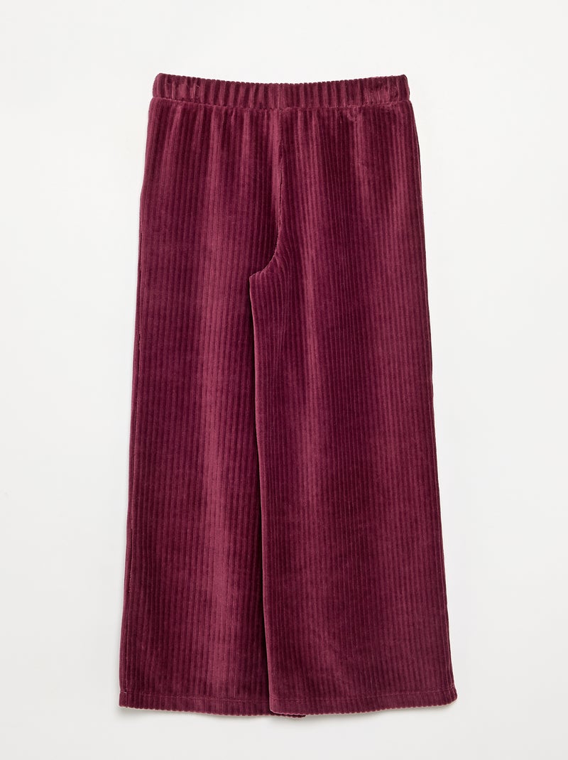 Wijde broek van ribfluweel Rood - Kiabi