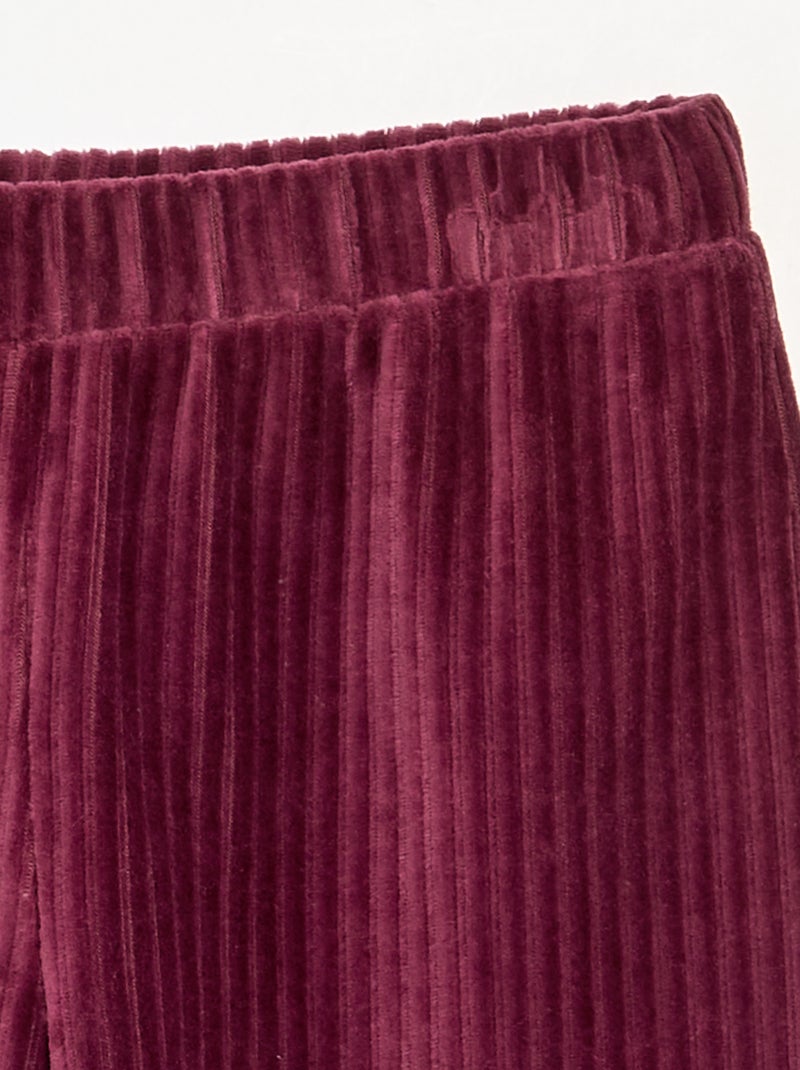 Wijde broek van ribfluweel Rood - Kiabi