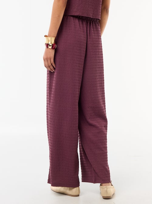 Wijde broek van smocktricot - Kiabi