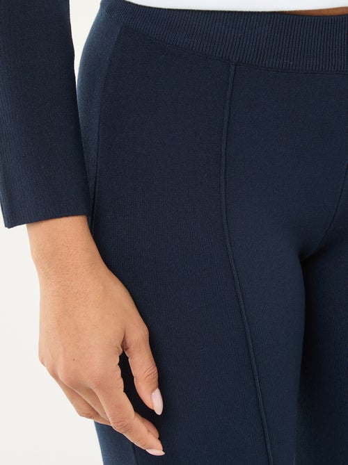 Wijde broek van stevige, effen ribjersey - Kiabi