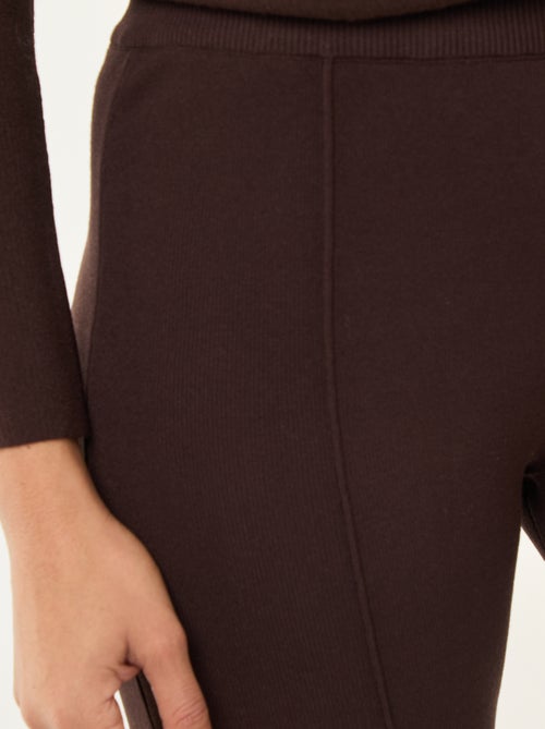 Wijde broek van stevige, effen ribjersey - Kiabi