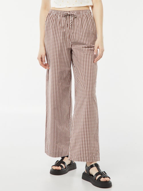 Wijde broek van tricot met wafeltextuur - Kiabi