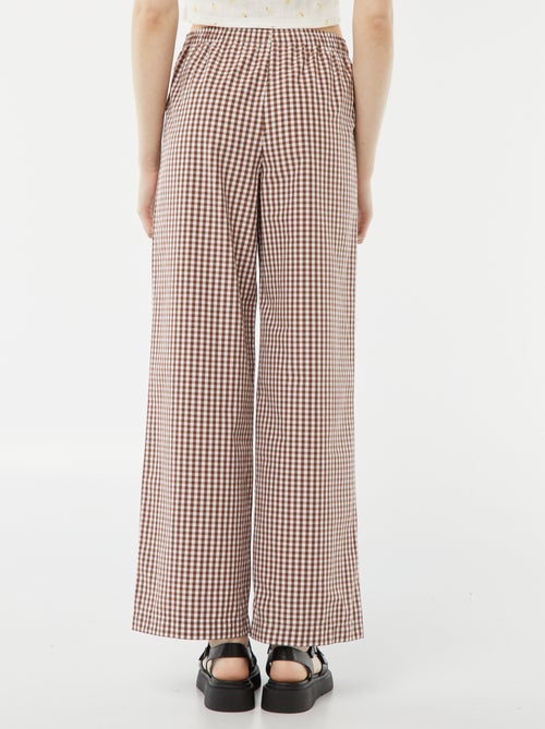 Wijde broek van tricot met wafeltextuur - Kiabi