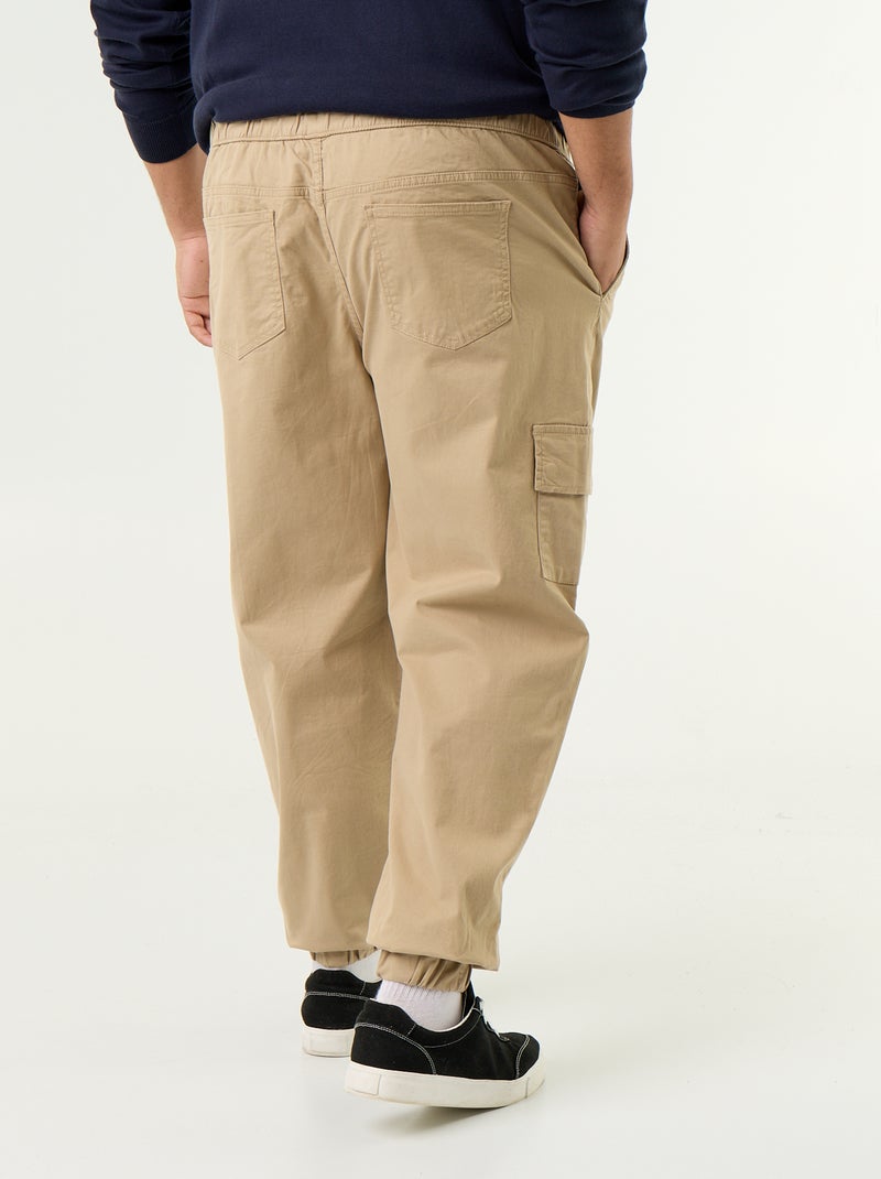 Wijde broek van twill Biege - Kiabi