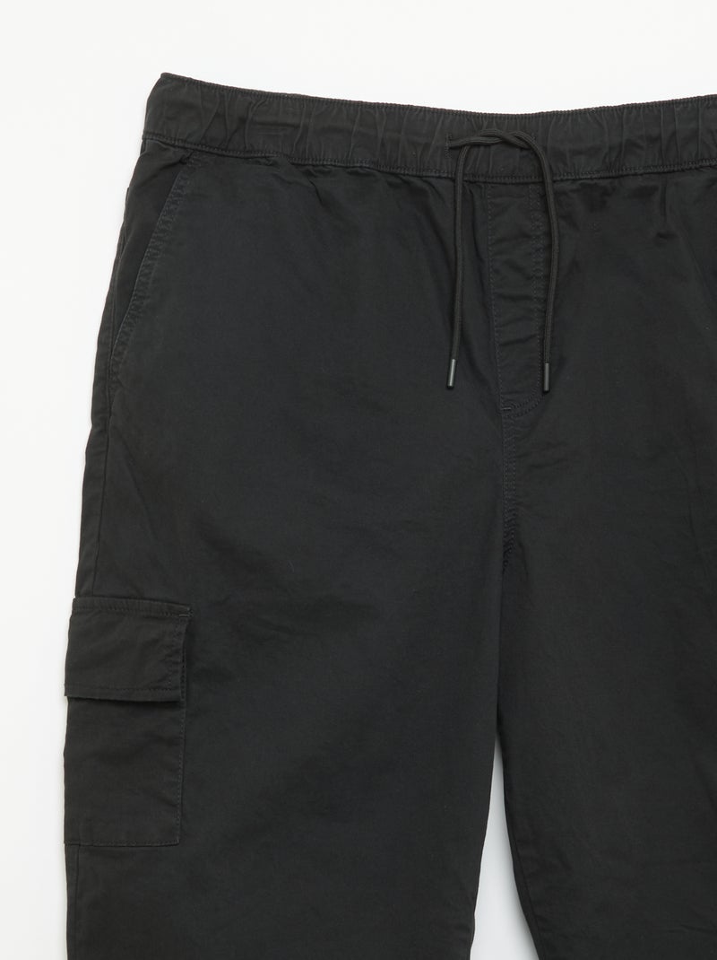 Wijde broek van twill Zwart - Kiabi