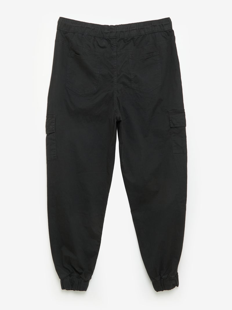 Wijde broek van twill Zwart - Kiabi