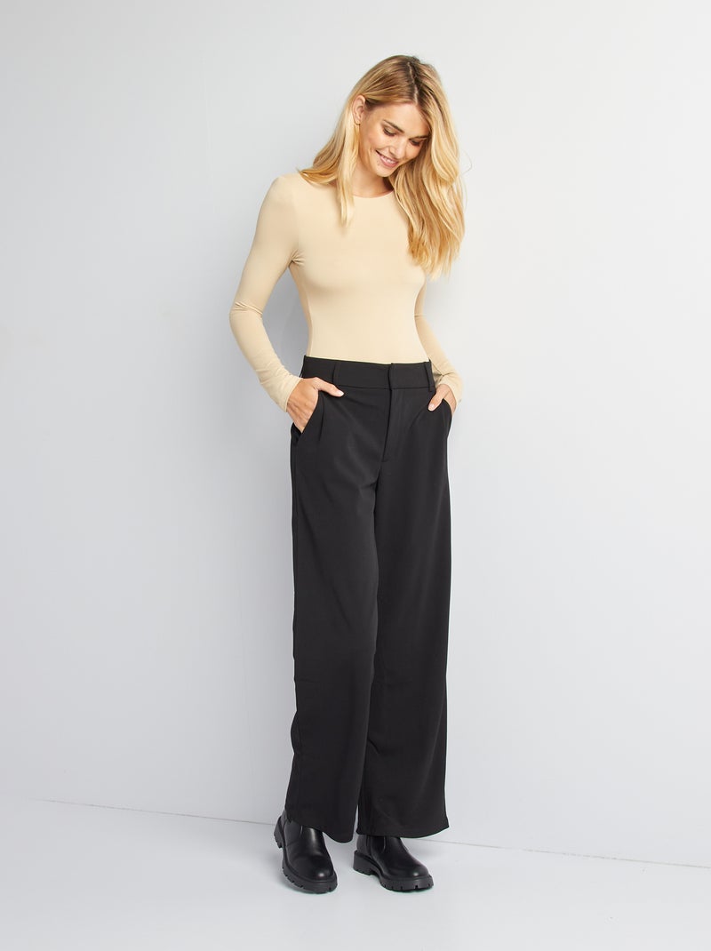 Wijde broek ZWART - Kiabi