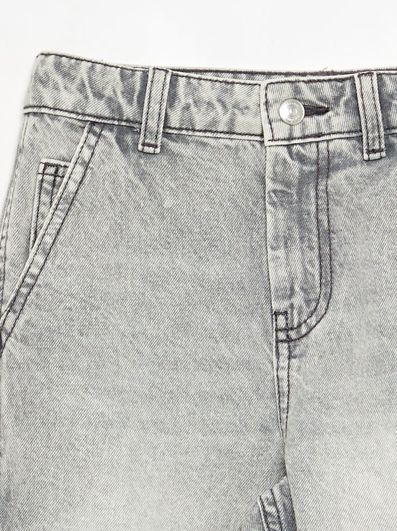 Wijde carpenterjeans Grijs - Kiabi