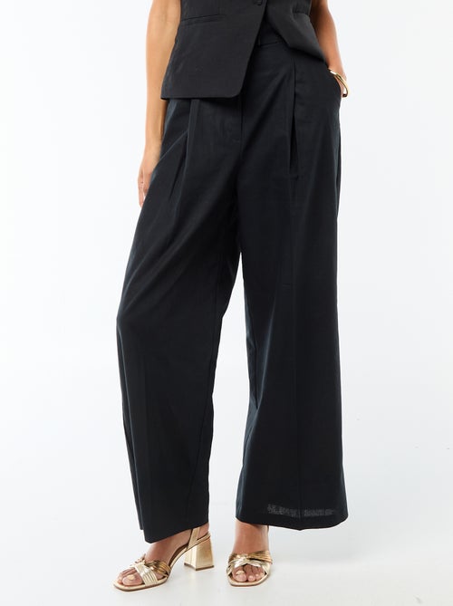 Wijde ceremoniebroek van gemengd linnen - Kiabi