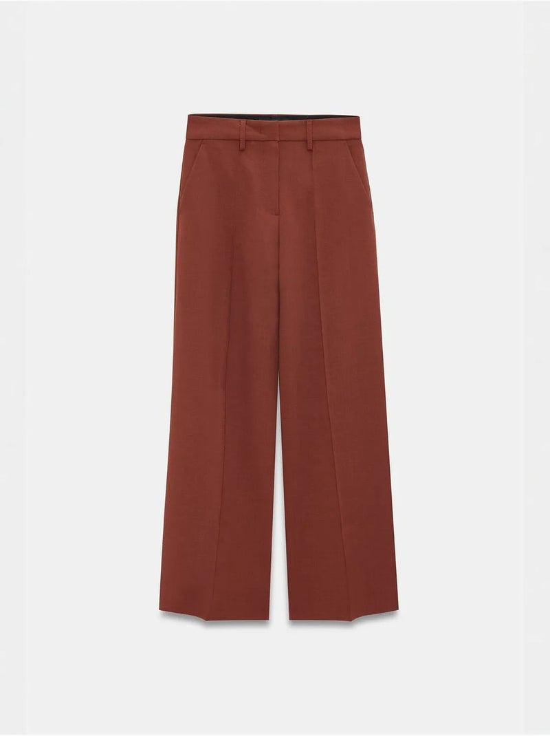 Wijde crêpe broek dilvin Bruin - Kiabi