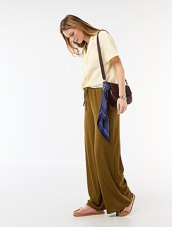 Wijde crêpe broek met 2 zakken