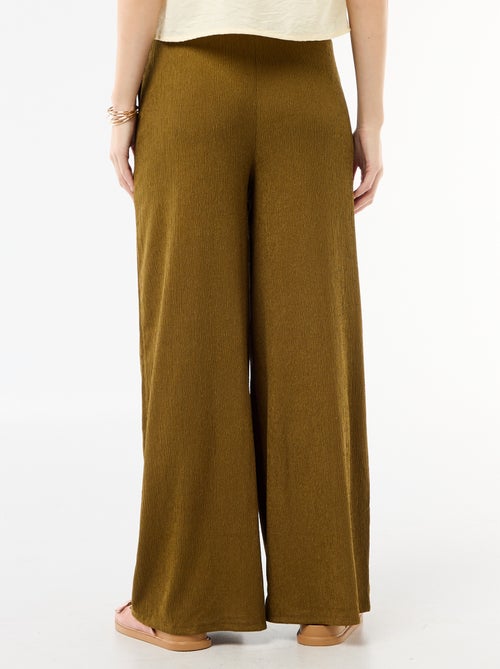 Wijde crêpe broek met 2 zakken - Kiabi