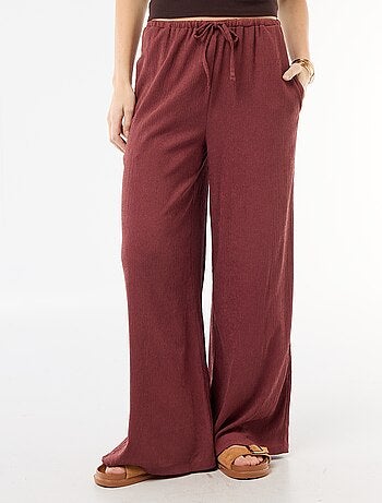 Wijde crêpe broek met 2 zakken