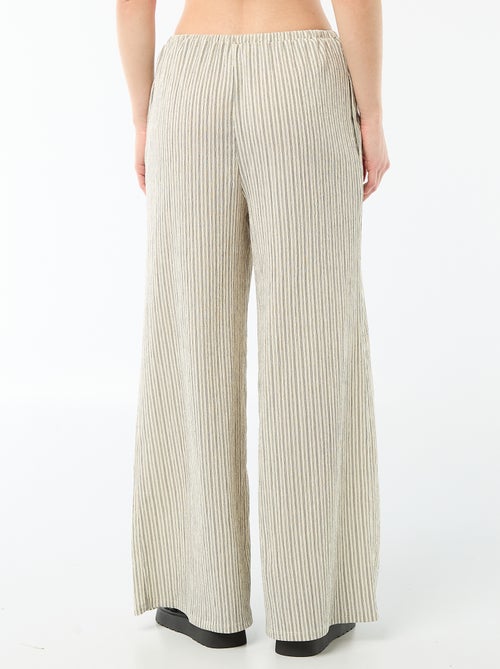 Wijde crêpe broek met 2 zakken - Kiabi